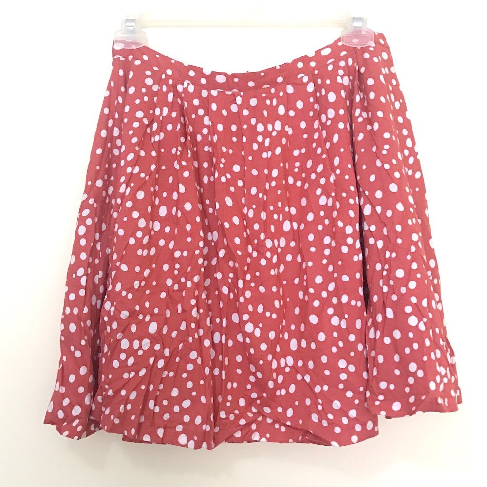 Forever 21 Coral Polka Dot Circle Skirt